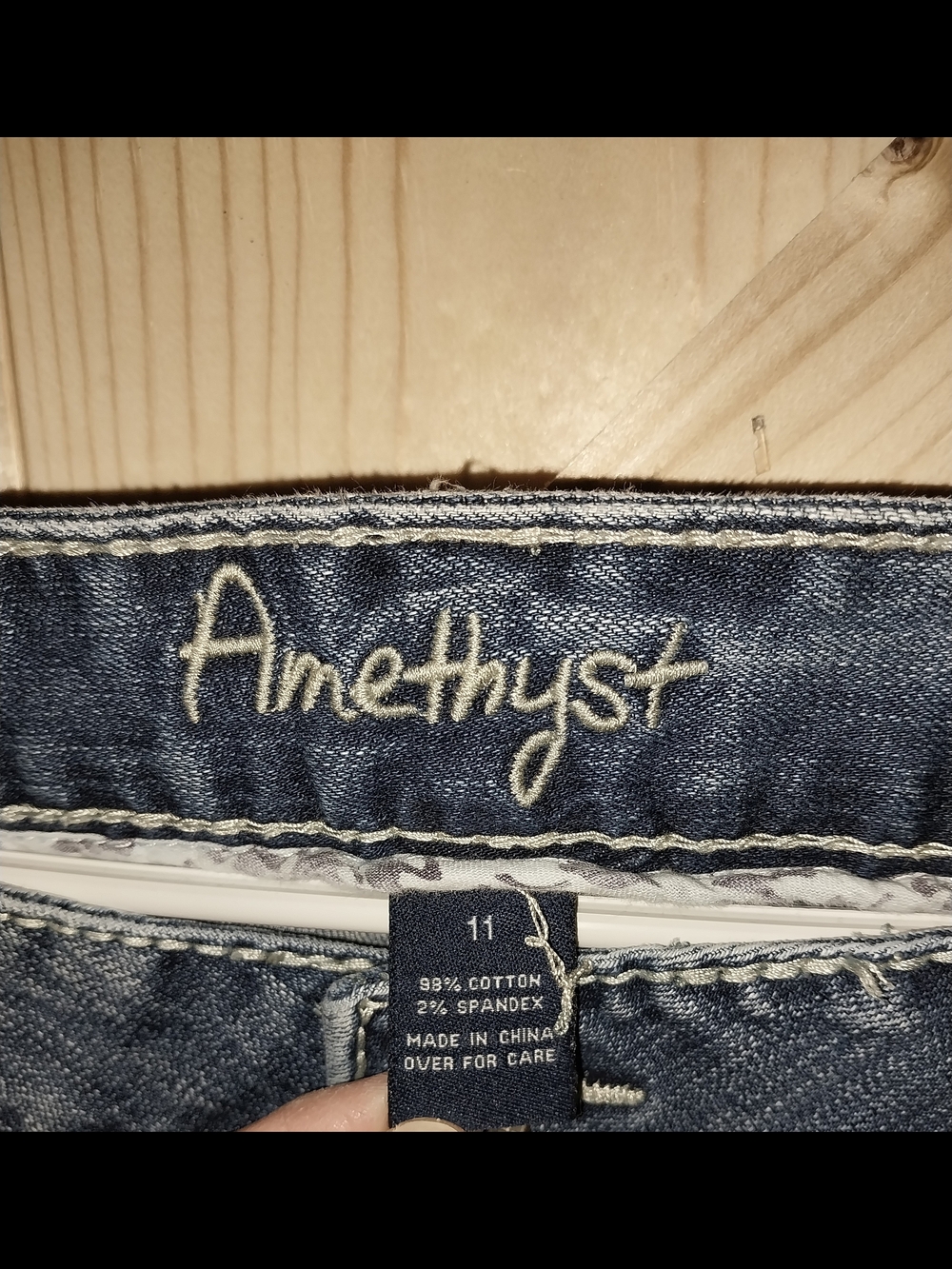Amethyst Jeans Mid-Blue Distressed Boot Cut Jeans - Picture 6 of 8